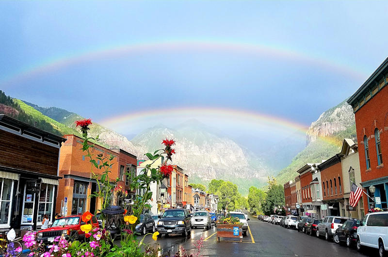 Telluride, Colorado Rainbow over Downtown