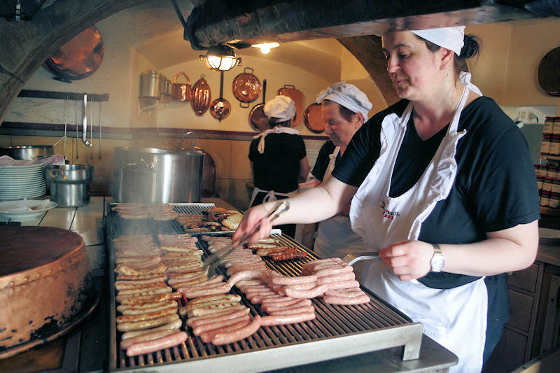 Regensburg, Germany keyhole sausages